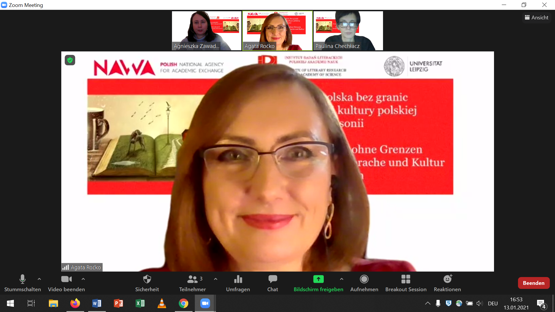 Prof. Agata Roćko, zajęcia językowo-przedmiotowe pt. "Miłość w poezji polskiej" 