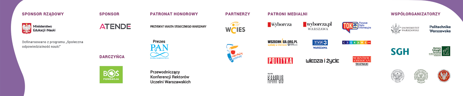 logotypy sponsorów i partnerów