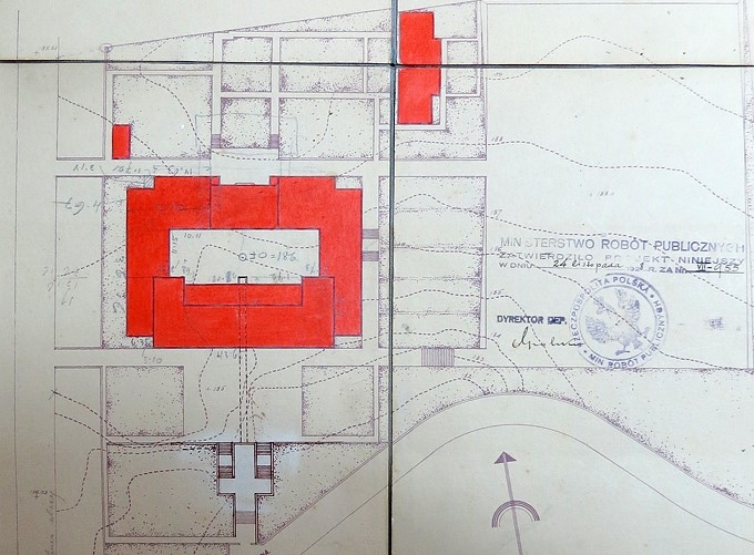Trzeci projekt Państwowego Gimnazjum imienia Tadeusza Kościuszki w Łucku. Architekt Kazimierz Tołłoczko