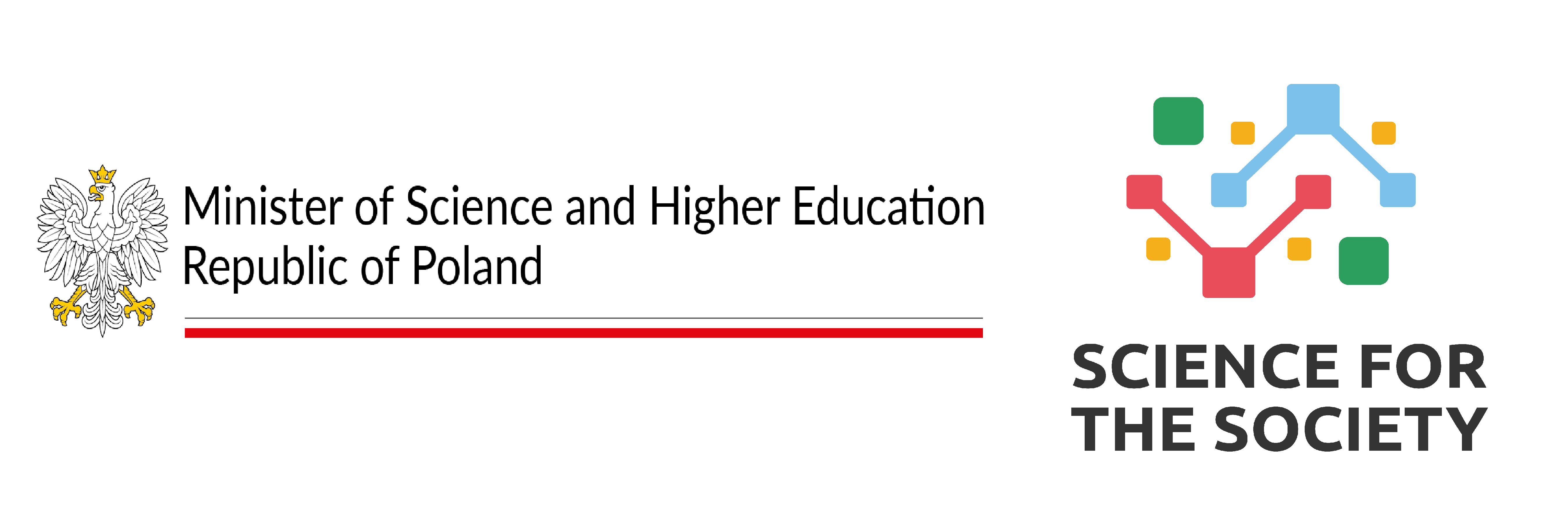 Logotypy: Ministerstwo Nauki i Szkolnictwa Wyższego, program Nauka dla Społeczeństwa 